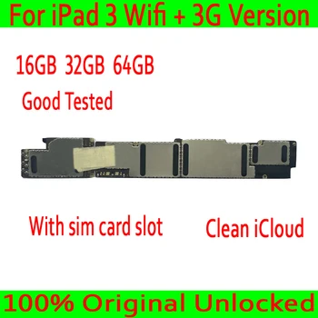 

Original unlocked For iPad 3 Motherboard Wifi+3G Version,Clean iCloud With sim card slot for iPad 3 Mainboard Wifi+3G Version