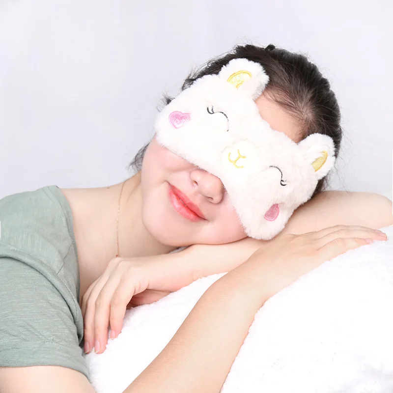 Sleeping Mask Eyepatch Soft Eye Mask Cartoon Travel Alpaca Flash sloth plush mask toys cute llama Relaxing Blindfold gift