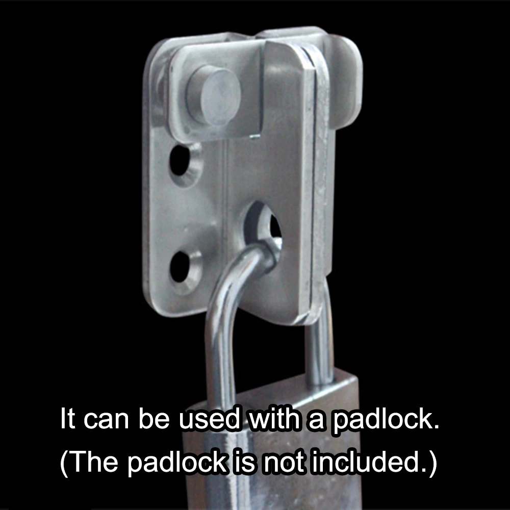 

Stainless Steel Gate Latch with Padlock Hole Left Right Door Padlock Latch Locks Cabinets Doors Gates Safety Door Lock Latches
