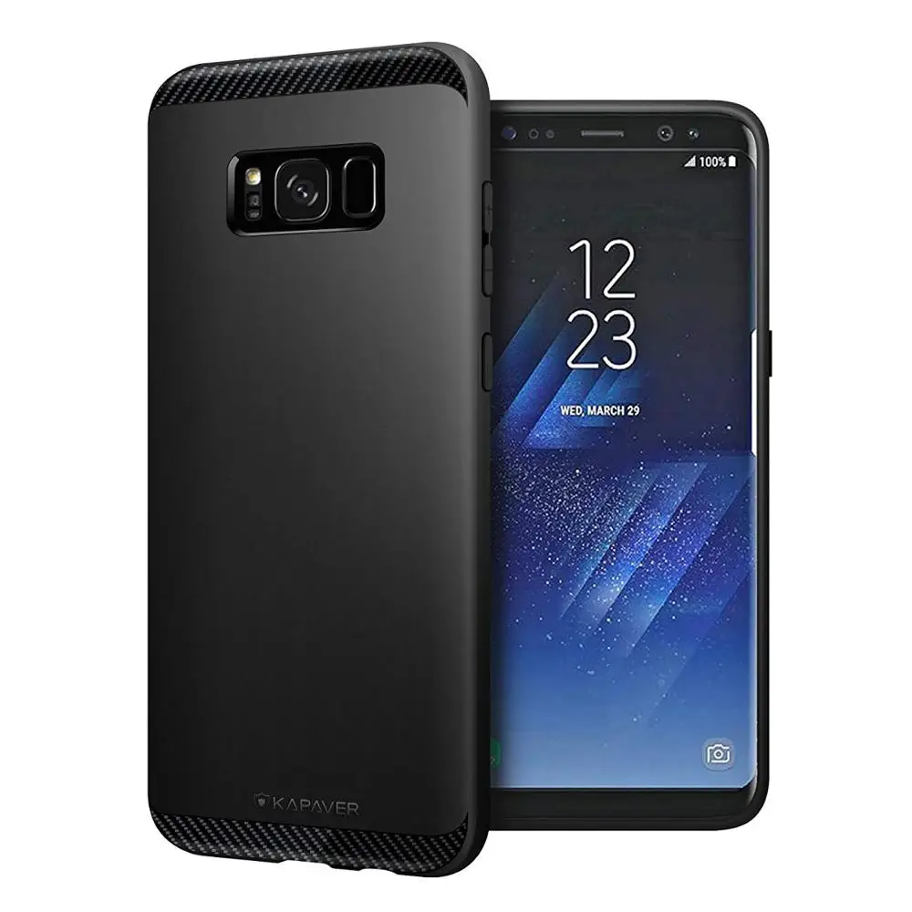 

Kapaver Back Cover Rugged Solid Black Shock Proof Slim Bumper Armor Case for Samsung Galaxy S8 (Pilot)