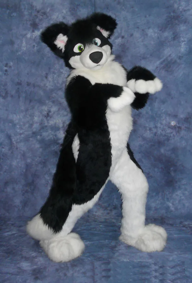 

OISK Border Collie Husky Dog Mascot Costume Halloween Christmas Birthday Celebration Carnival Dress Full Body Props Outfit