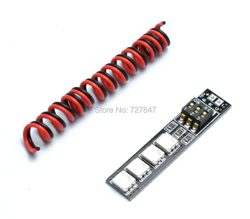

RGB 5050 LED Lights Board 7 Color 16V for 4S lipo w/DIP Switch for QAV250 F450 Quadcopter