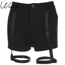 Weekeep, сексуальные черные шорты, женские, высокая талия, вечерние, для клуба, бодикон, женские шорты,, летние женские шорты, спортивные штаны