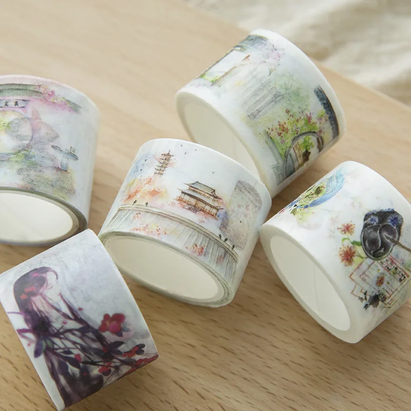 

Washi Tape Chinese Classical Mobile stickers Japanese Decorative Adhesive DIY Masking Paper Tape Stickers Scrapbooking planner