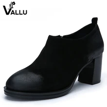VALLU/ г.; обувь на высоком каблуке; женские ботинки с круглым носком; винтажные женские ботильоны ручной работы из натуральной замши на массивном каблуке