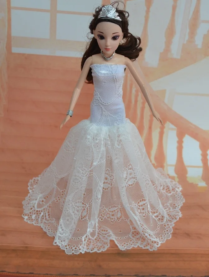 Lot Of For Cheap Barbie Doll Clothes Dress Foreign Wedding Dress