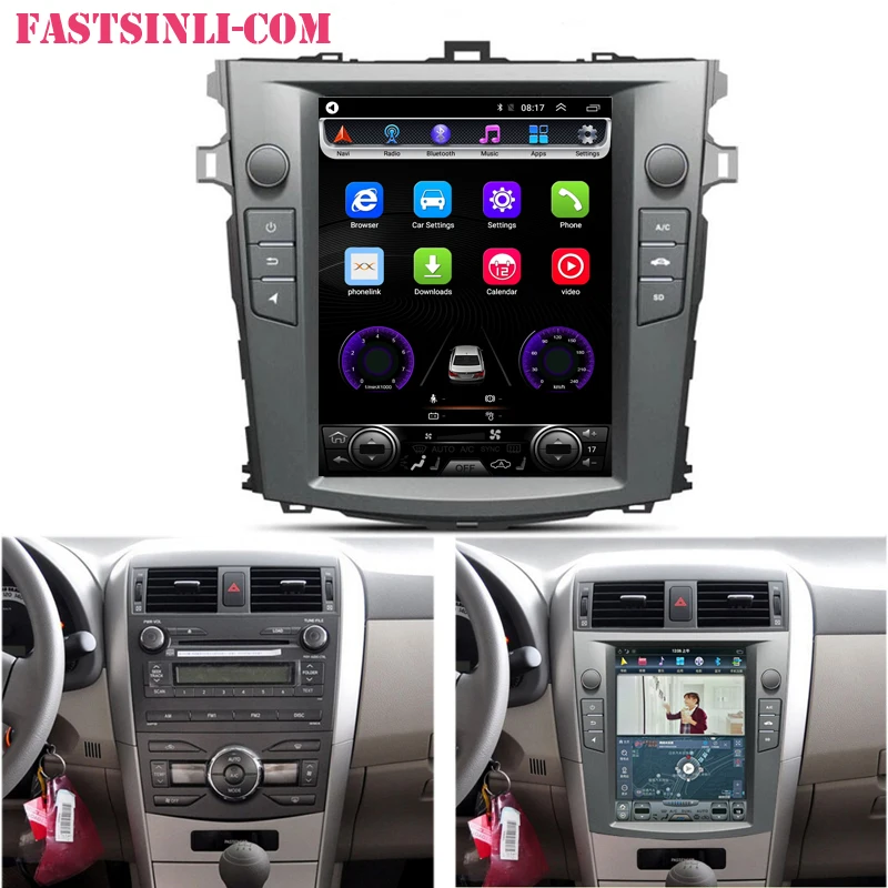 Android автомобильный мультимедийный плеер для Toyota Filder 141 TOYOTA COROLLA 2007-2013 gps навигация вертикальный экран радио Tesla стиль