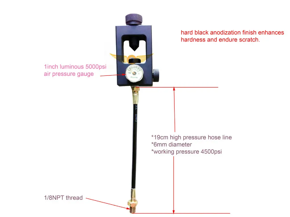 PCP Пейнтбол акваланга адаптер станция краски шары бак PCP цилиндр воздушный запасной клапан с шланг высокого давления люминесцирующий датчик