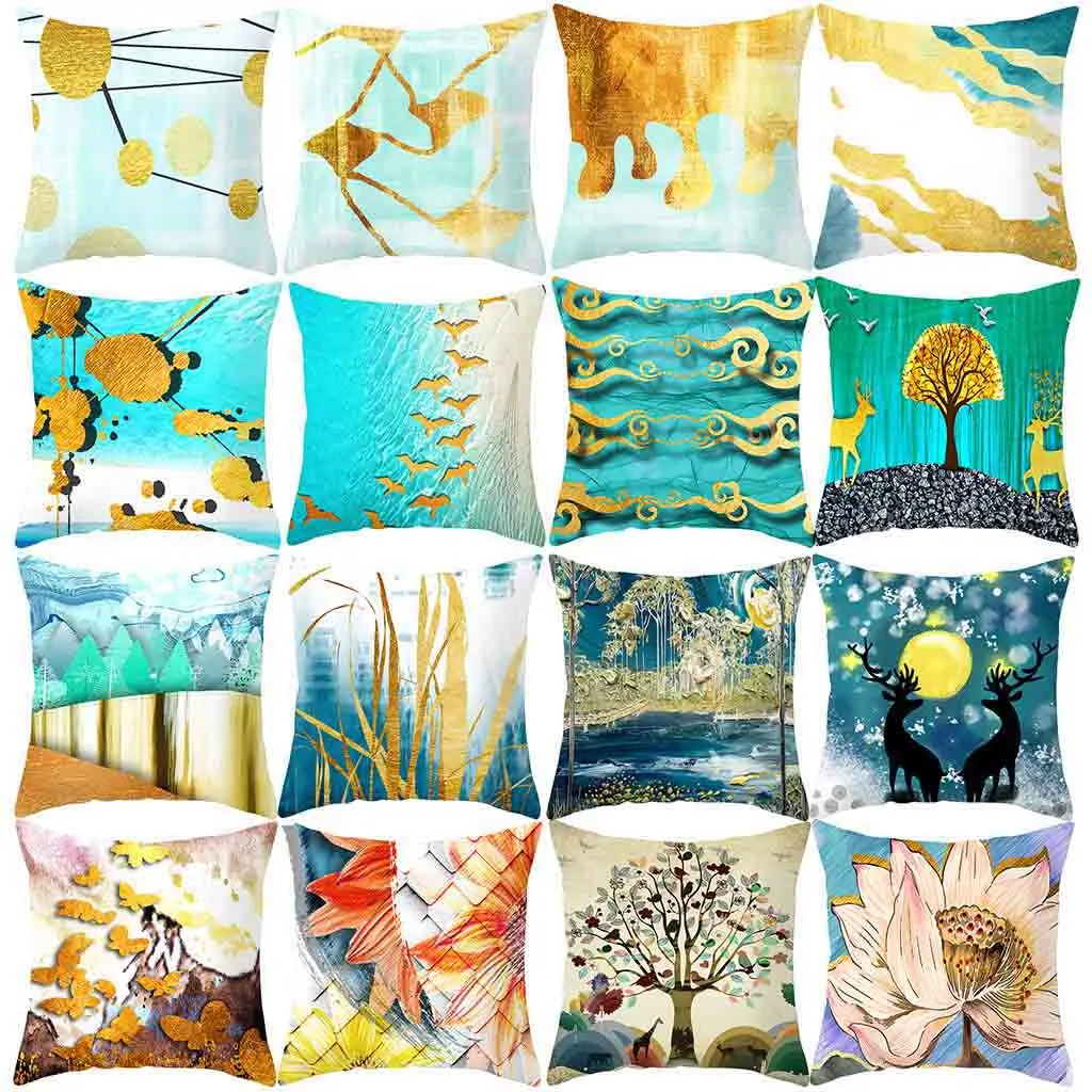 

online star item Household necessities Polyester Elk Pillowcase Cover Sofa Car Throw Waist Cushion Cover 2019 Home Decor