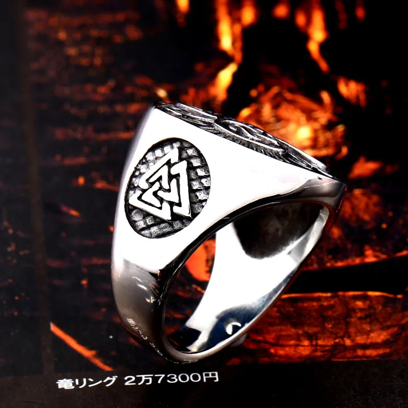 BEIER stainless steel character geometry thor's hammer mjolnir Viking ring for man`s gift Punk rock Lucky JewelryBR8-663