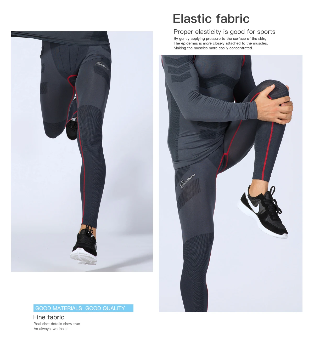 Queshark мужские компрессионные колготки для бодибилдинга Фитнес Тренировочные Шорты Термобелье леггинсы для бега эластичные тренировочные штаны