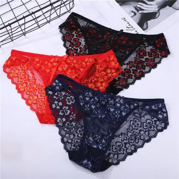 

Seamless Lace Sexy Panties Low Waist Briefs Underwear Women Lace Embroidery Panties