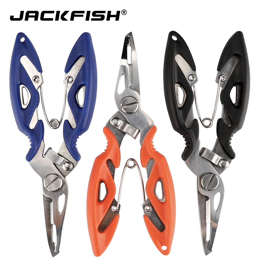 

JACKFISH Stainless Steel Fishing Pliers with package 3 Colors Scissors Line Cutter Remove Hook Fishing Tackle Tool