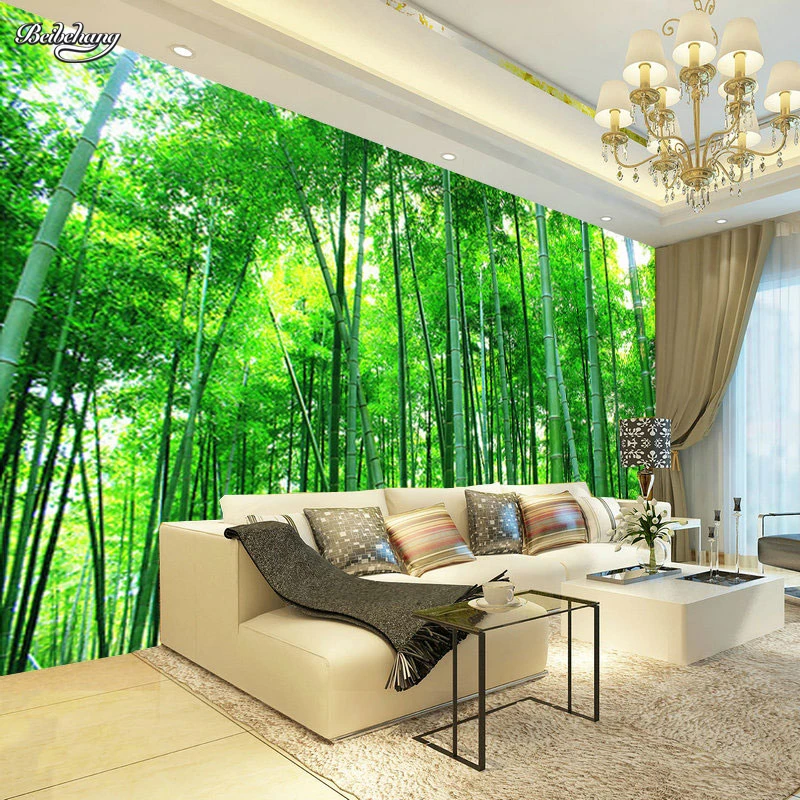 

beibehang stereoscopic wallpaper sofa TV background wallpaper TV wall drawing bamboo Lin Fengjing large custom papel de parede