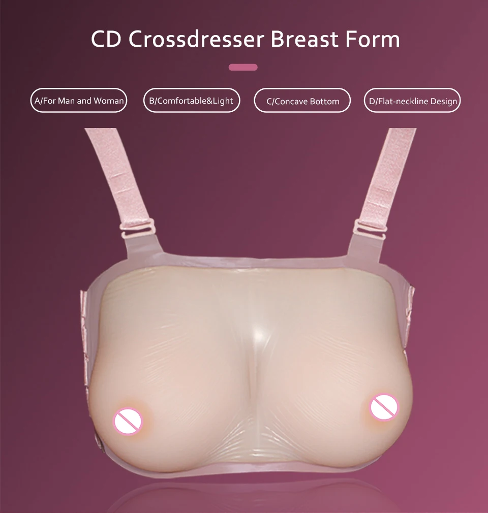Komaynaly Fake Silicone Breast Forms Artificial Breast A to F Cup 1 Pair Breast Forms for Transwomen,Transgender,Cross Dressers (1)