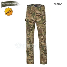 Бренд ESDY Тонкий прямые Slim Fit камуфляж Militar мешковатые Тактический Мотобрюки Для мужчин лягушка износостойкости Commando Брюки карго 7 видов цветов