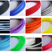 10 м/1 лот, 3 мм, 4 мм, 6 мм, 8 мм, 10 мм, 12 мм, 16 мм, плоская оплетка для домашних животных, расширяемый плетеный кабель, змеиная оплетка, черный, красный, синий, зеленый