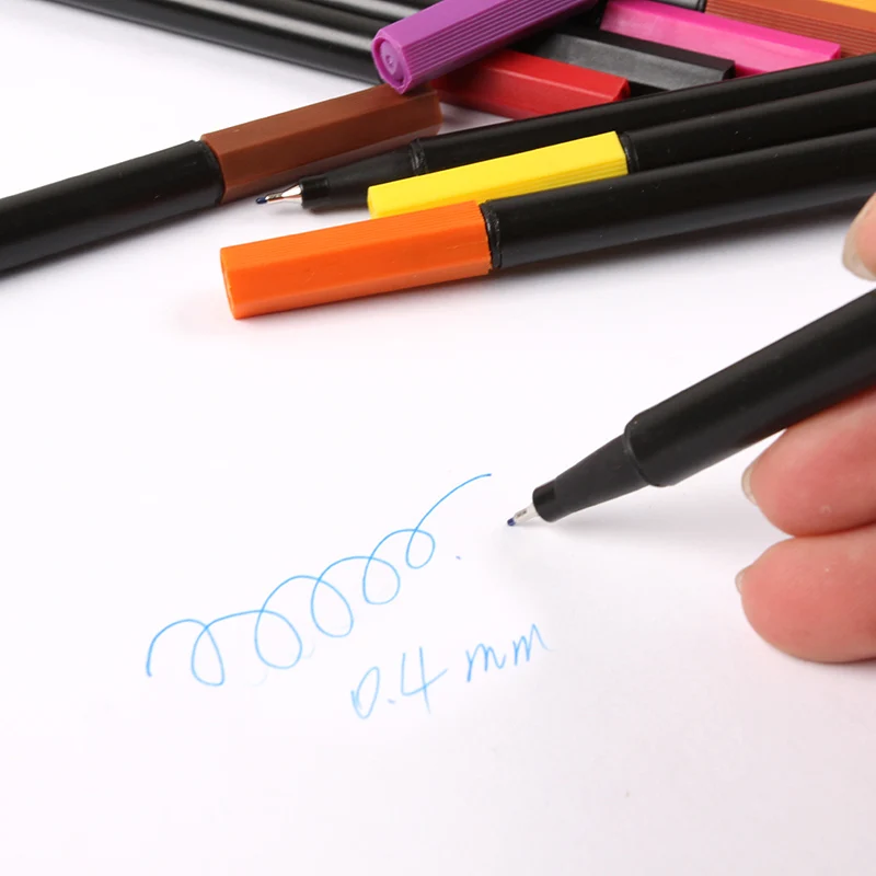 28 шт. студенческие подарки набор 0,4 мм Fineliner ручки маркер карандаш сумка Радужный карандаш ластик для детей граффити крюк волоконная ручка