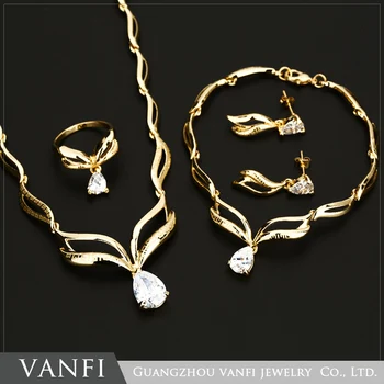 

Hot Saling African Bridal Rose Gold Austrian Crystal Fashion Necklace Earrings Luxury Jewellery Set Wedding Women Bridal Gift