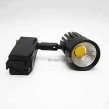 Затемняемый 3 провода трек свет 10 Вт Черный Белый направляющая головка Bridgelux Теплый/день/холодный белый cob световые стойки 20 шт