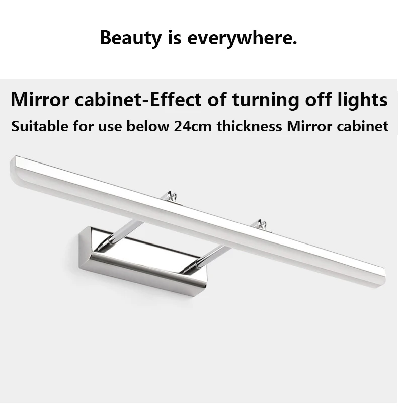Современные светодиодные зеркальные настенные светильники расширяемая лампа из нержавеющей стали водонепроницаемое оформление ванной комнаты передняя лампа
