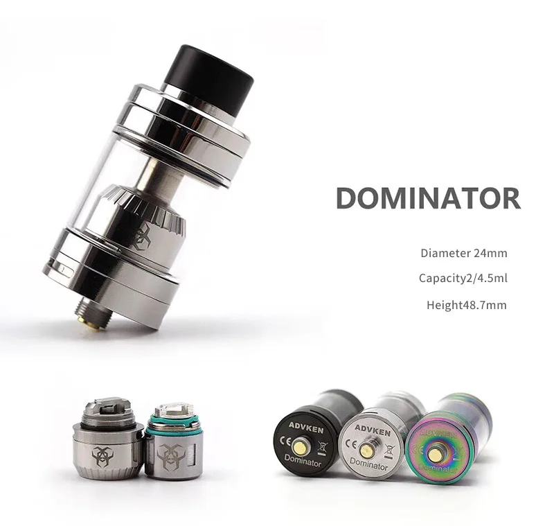 Original Advken Dominator Subohm Tank 24mm with Diy deck electronic cigarette atomizer tank for 510 thread vape mod vs TFV 8 Original Advken Dominator Subohm Tank 24mm with Diy deck electronic cigarette atomizer tank for 510 thread vape mod vs TFV 8