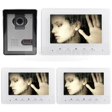 DIYSECUR 800 x 480 7inch Video Intercom Video Door Phone 1 Camera 3 Monitors for Home / Office Security System White