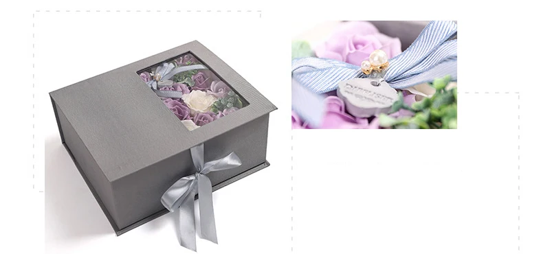 JAROWN Artificial Soap Flower Rose Gift Box Wedding Souvenir Valentine's Day Creative Birthday Novelty Gift Rose Soap Home Decor (8)