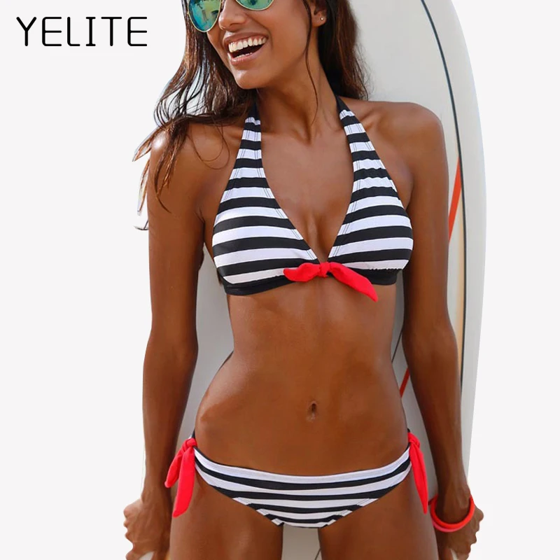 Yelite Новинка 2017 года сексуальный женский Трусики бикини Купальник Push Up Купальники