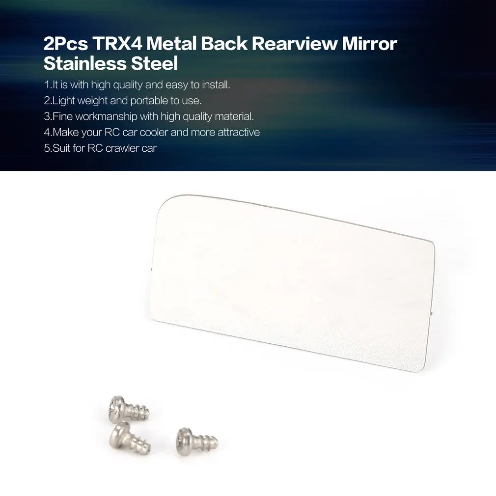 

2Pcs TRX4 Metal Back Rearview Mirror Stainless Steel for 1/10 RC Crawler Car Traxxas TRX-4 TRX 4T4 Upgrade Parts Accessories