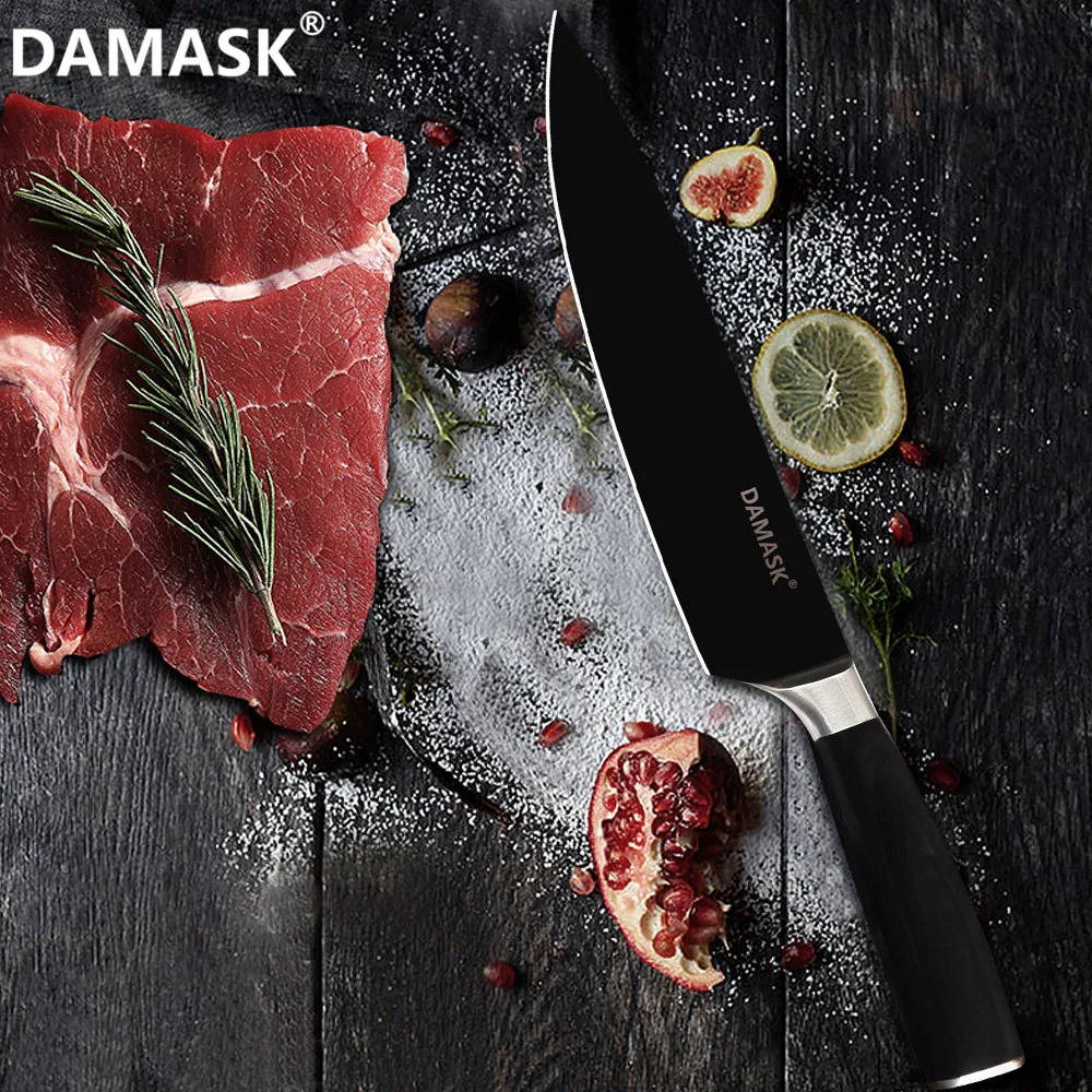 Damask 8 дюймов нож шеф-повара из нержавеющей стали японские Профессиональные Кухонные ножи шеф-повара кухонные аксессуары Кливер