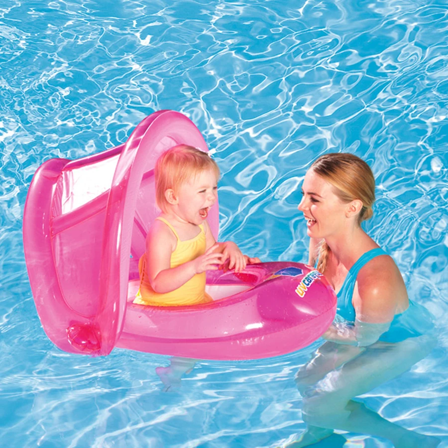 Meninos e Meninas Férias e Lazer Assentos de Bebê para Recreação e Relaxamento Protetor Solar Pára-sol Vermelho Azul Natação Assento Float