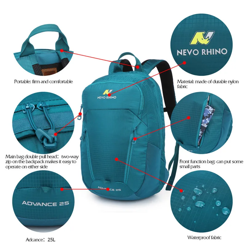 NEVO RHINO 25L водонепроницаемый мужской рюкзак унисекс дорожная сумка походный открытый альпинистский походный рюкзак для мужчин