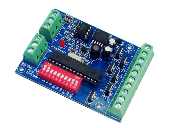 DC5V-24V 6CH простой контроллер DMX RGB светодиодный dmx512 диммер декодер | Лампы и