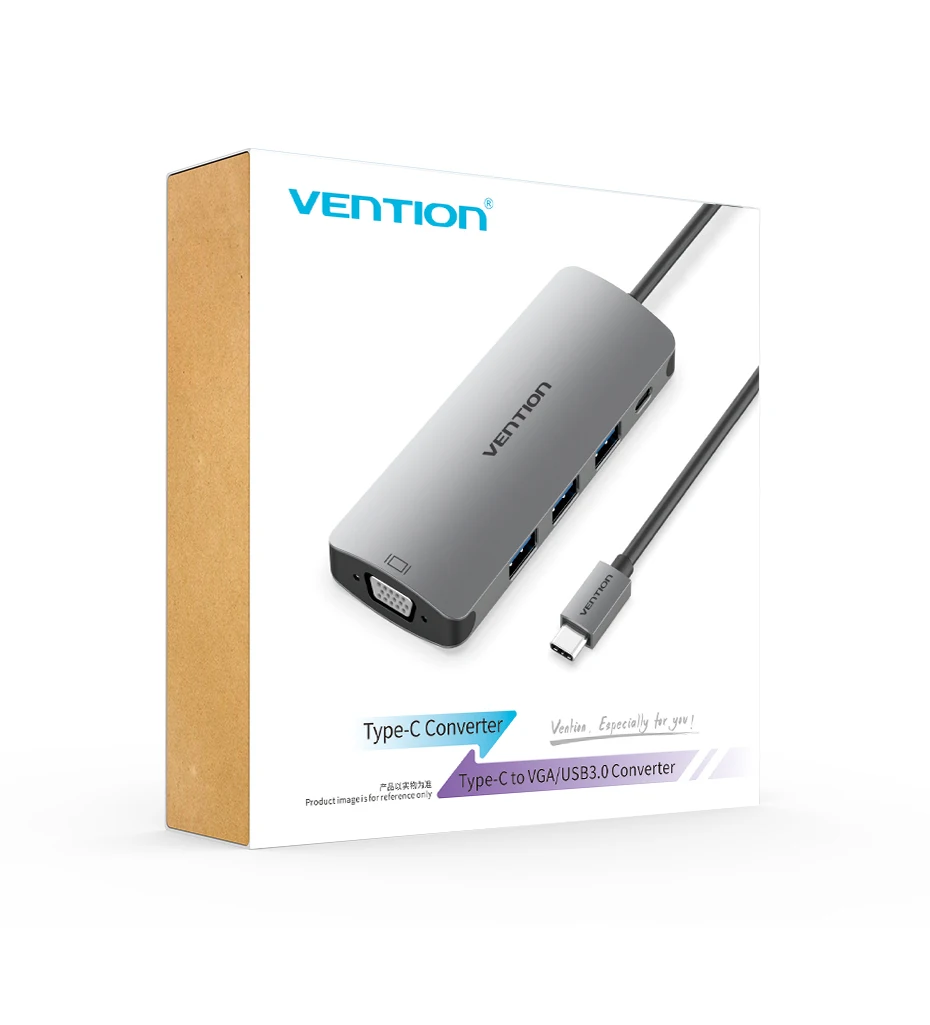 Vention USB C к VGA адаптер USB 3,1 к VGA конвертер USB 3,0 концентратор для MacBook samsung Galaxy S8/S9 huawei P20 Pro USB-C VGA концентратор