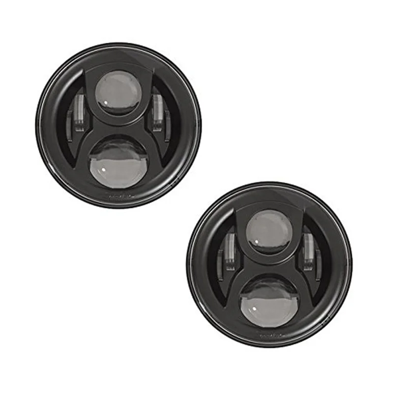 7 LED Headlights - 8700 Evolution 2 - Black - Without Jumper - Wrangler - Jeep 07-14