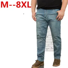 Ман Высокая Талия Прямые Жан Брюки Плюс Размер 9XL 8XL 6XL 5XL 52 50 48 Осенью Новый Джинсовые Брюки Джинсы Для Мужчин