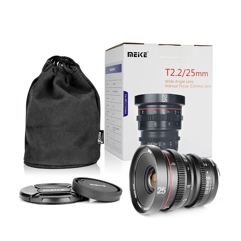 Meike MK 25 мм T2.2 ручная фокусировка объектив для кинотеатра широкоугольный Fujifilm Sony