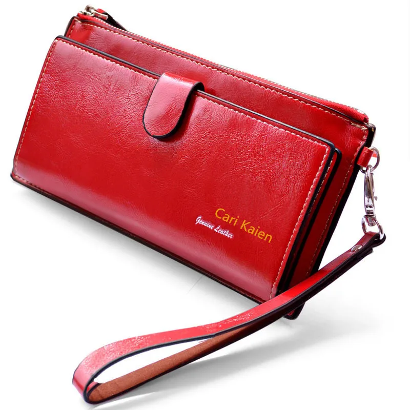 New 2015 Women Wallets Genuine Leather Purses Long Wallet Women Elegant Female Red Clutch ...