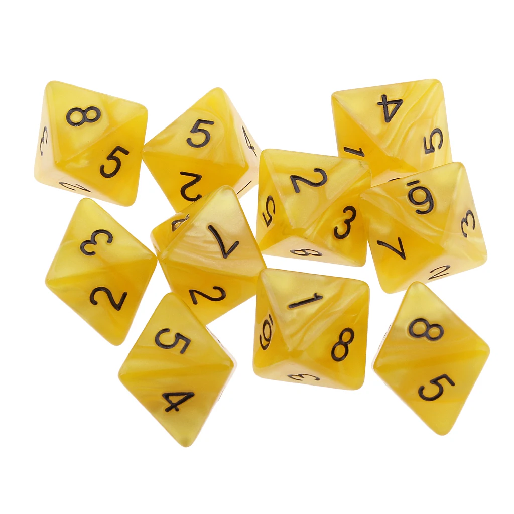 Perfeclan 20x 16mm Polyhedral Acrylic 8-sided Dice D8 Dies Toy for Dungeons & Dragons Table Board Game Accessory
