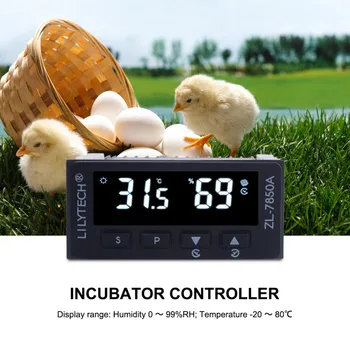 

ZL-7850A 100-240VAC LCD Temperature and Humidity Double Display Incubator Controller digital Egg incubator thermostat