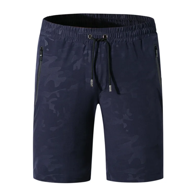 Мягкие эластичные мужские шорты для плавания, камуфляжные плавки, плавки на молнии, купальник с карманом, Бермуды для серфинга, пляжные шорты, серебро - Цвет: 1809 Dark Blue