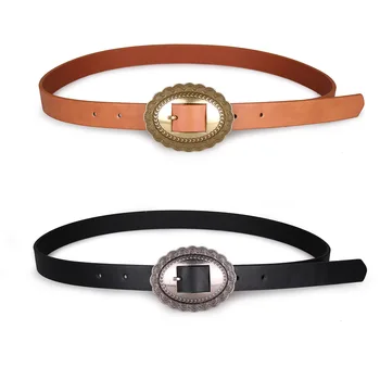 

Designer Women's Belt Gold Buckle Waist Belts For Women's Jeans Skinny Leather Strap High Quality Cinturon Mujer YS29