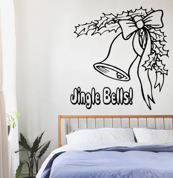 

Wall Decals Merry Christmas Jingle Bells Vinyl Sticker Kids Wall Decor