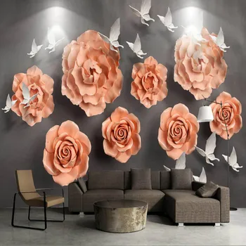 

Custom 3d Wall Paper Silk Wallpaper for Walls 3d Murals Background Embossed Flowers Bedroom Living Room Home Improvement