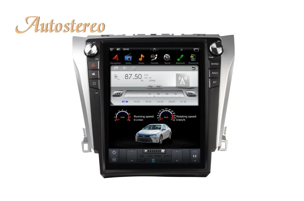 Discount Android 7.1 Tesla style Car multimedia GPS Navigation For CAMRY 2012+ auto stereo no DVD player radio tape recoder head unit IPS 4