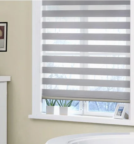 

New Double Layer Zebra Blackout Roller Blinds in Curtain,Customized price for per SQM
