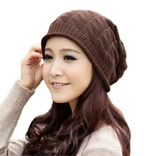 Высокое качество, теплые, Benies, унисекс, в клетку, в полоску, для женщин, зимние, плисовые, мешковатые, бини, вязанные крючком, лыжная шапка, Slouch Hat, негабаритные, M049