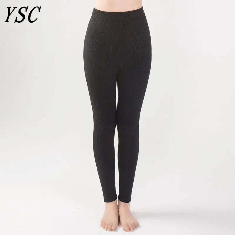 compression leggings YSC New style Women Cashmere Wool Pants Knitted Soft warmth Long Johns Spandex Leggings High-quality Slim fit style scrunch leggings Leggings