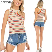 Женская одежда круглый вырез с открытой спиной, без рукавов плечо по диагонали без бретелек жилет сексуальный самокультивированный укороченный Топ для женщин